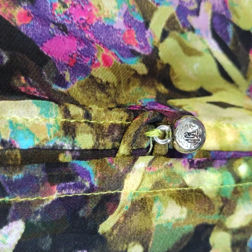 Roberto Cavalli 100% Silk Floral Button Down Shirt - Multicolor. Size EU 42 - Picture 4 of 17